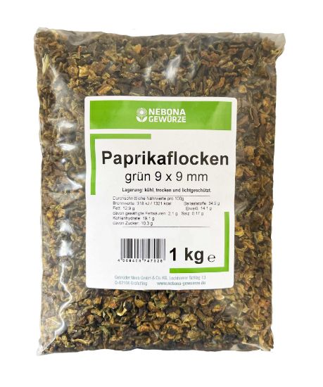 Bild von *PAPRIKAFLOCKEN GRÜN 9x9mm