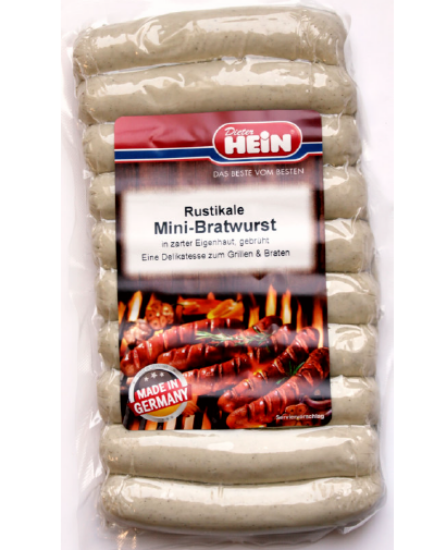 Bild von *0,3 KG RUSTIKALE MINI-BRATWURST 10x30g