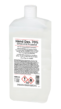 Bild von HAND DES 70% - 1 LITER E1-FLASCHE (UKT.12x)/#10408