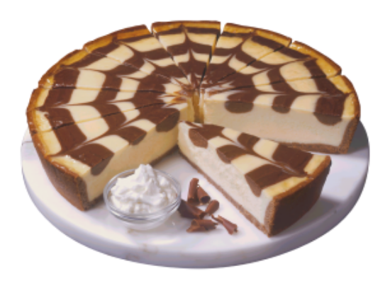 Bild von 1 ST. PREMIUM ZEBRA-RAHM-KÄSE-TORTE ( UK = 4 STK )