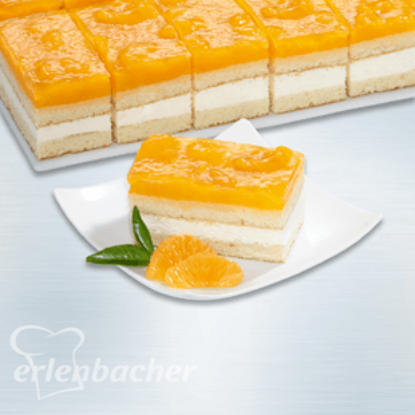 Bild von 1 ST. MANDARINEN-KÄSE-SAHNE-SCHNITTE (UK=4STK)