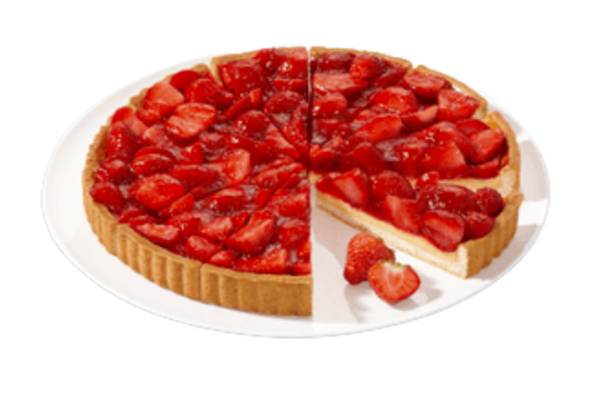 Bild von *1 ST. ERDBEER-TARTE GESCHNITTEN (UK = 4 ST.)