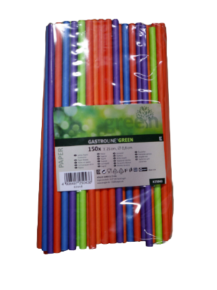 Bild von PAPIER-TRINKHALME BUNT 250/8mm (5x150St)