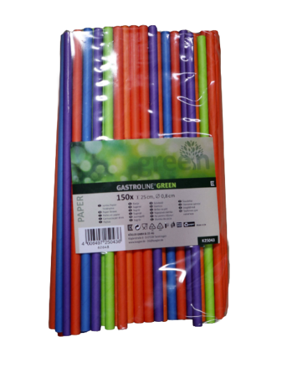 Bild von PAPIER-TRINKHALME BUNT 250/8mm (5x150St)
